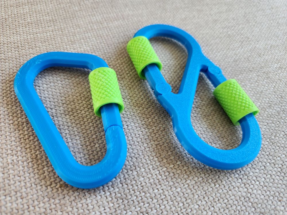 Locking Carabiner Set, 3D printed