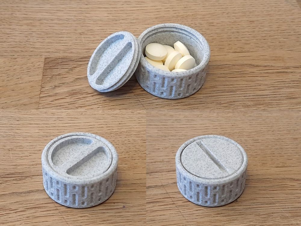 Pocket Pill Box, 3D printed