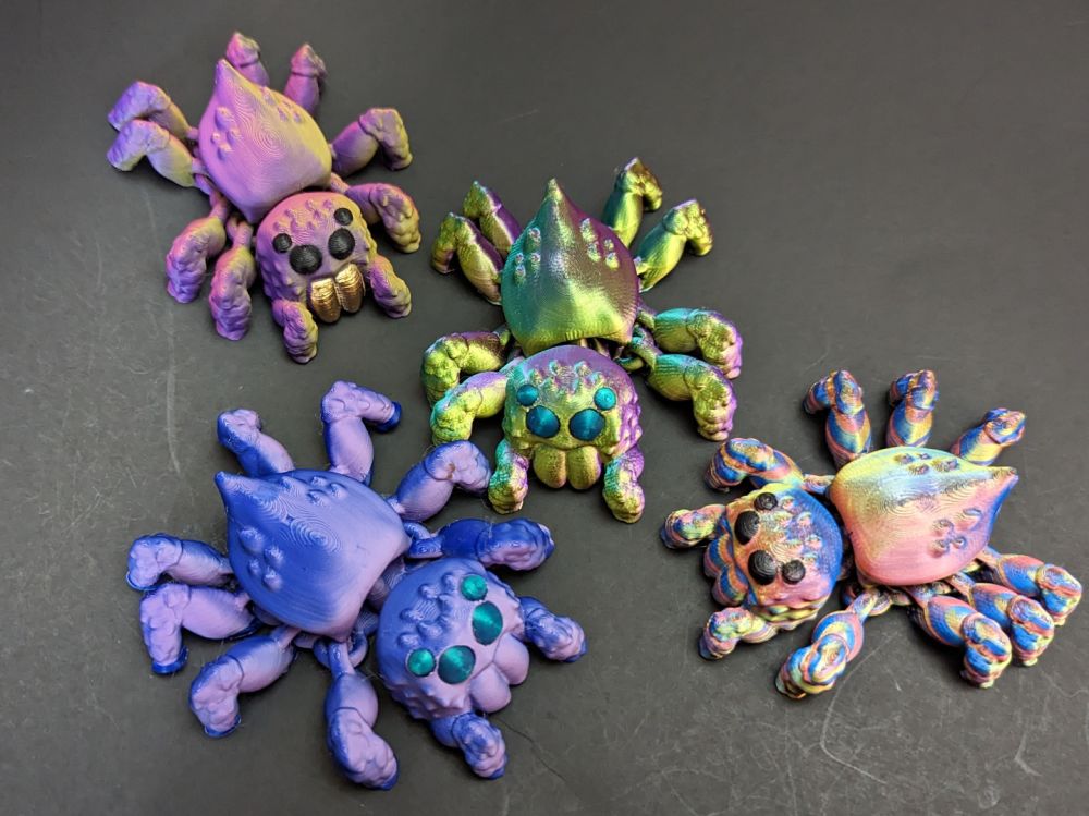 Articulated Jumping Spider, 3D printed