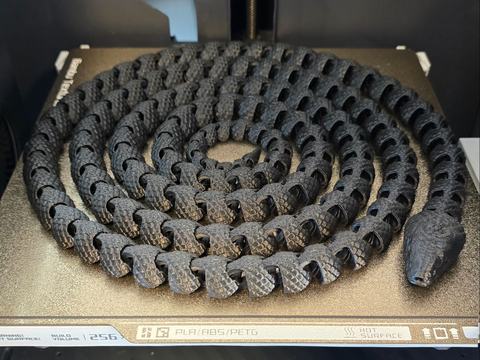 Extra-Long Scaled Snake, 3D printed