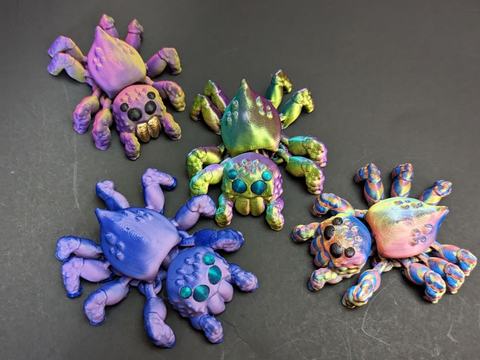 Articulated Jumping Spider, 3D printed